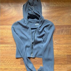 Hollister Women's Charcoal Zip-Up Hoodie
